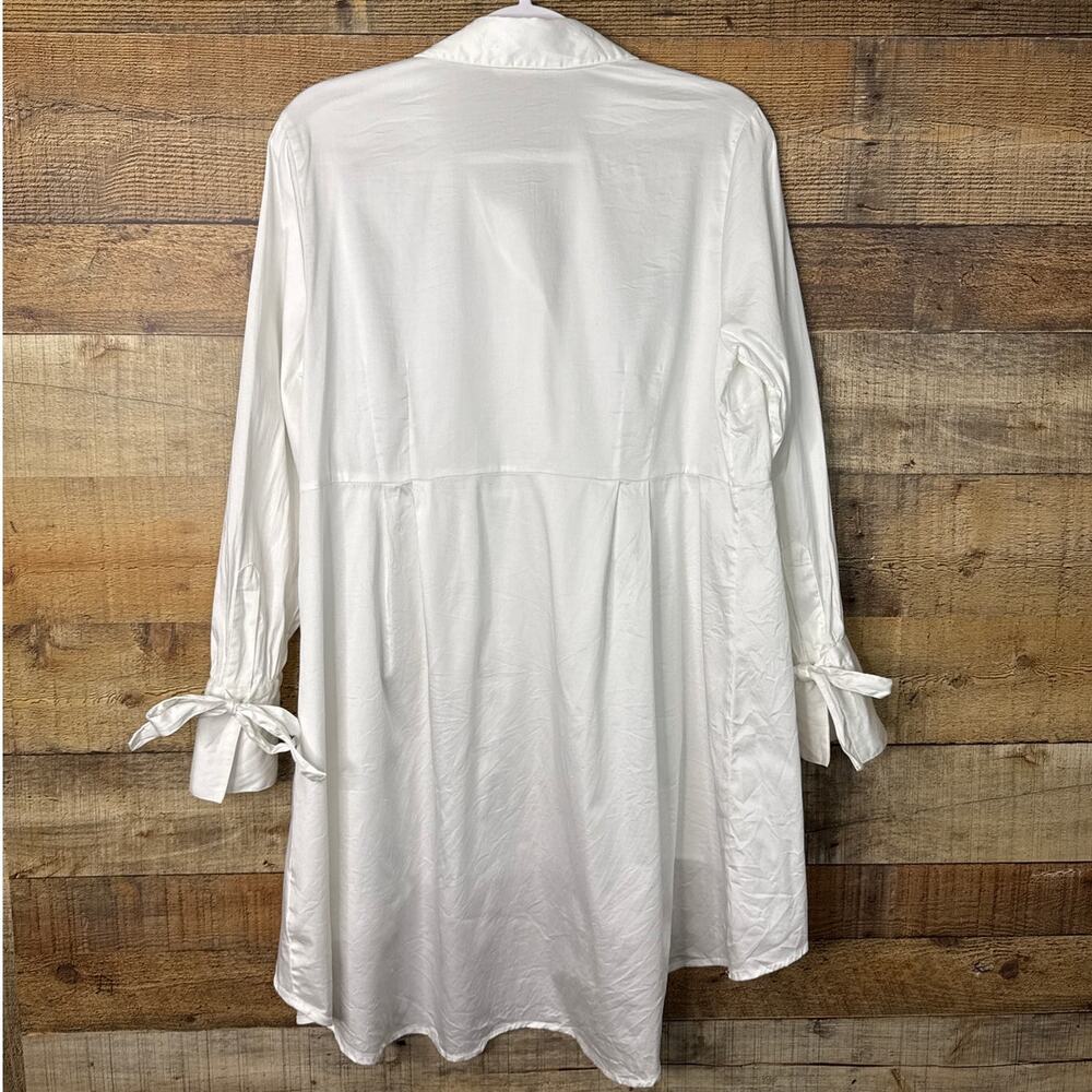 Soft Surroundings Solid White Long Sleeve Button … - image 6